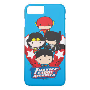Capa iPhone 8 Plus/7 Plus Estrelas da Liga da Justiça de Chibi