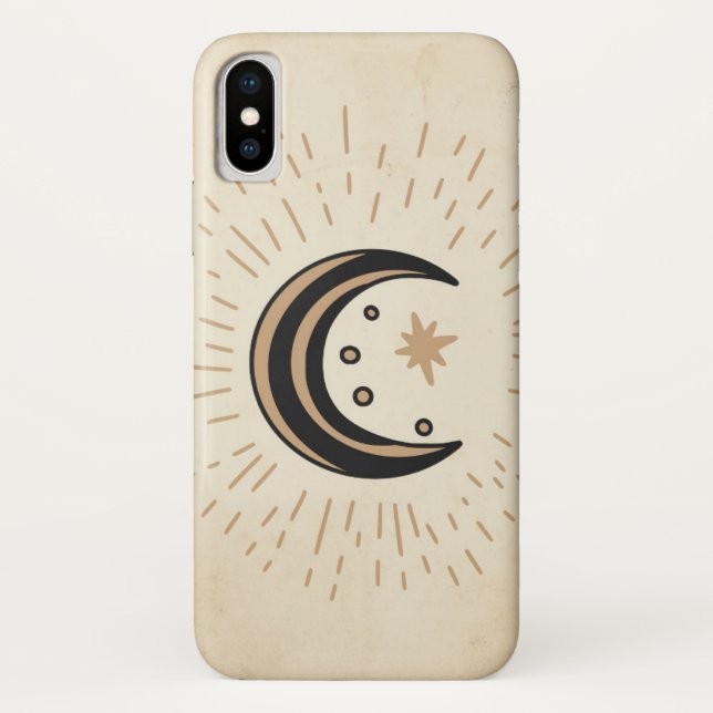 Capa Para iPhone, Case-Mate Estrelas da lua retrógrada papel sépia vintado ang (Verso)