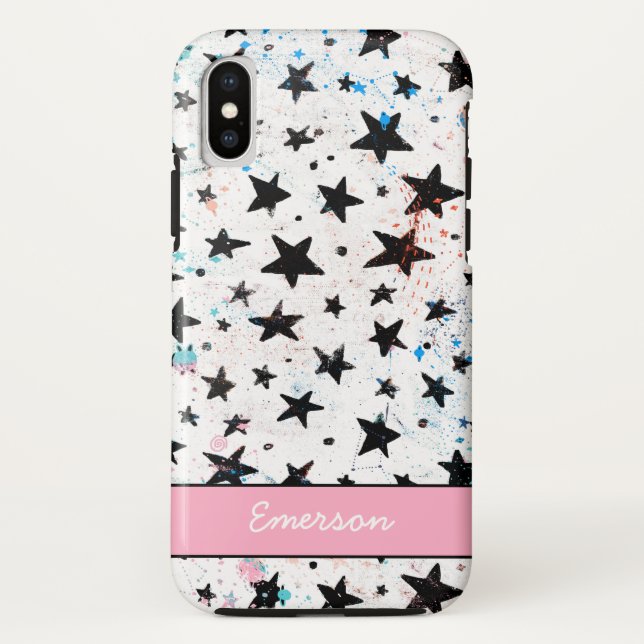 Capa Para iPhone, Case-Mate estrelas e padrão de astronomia espacial divertida (Verso)