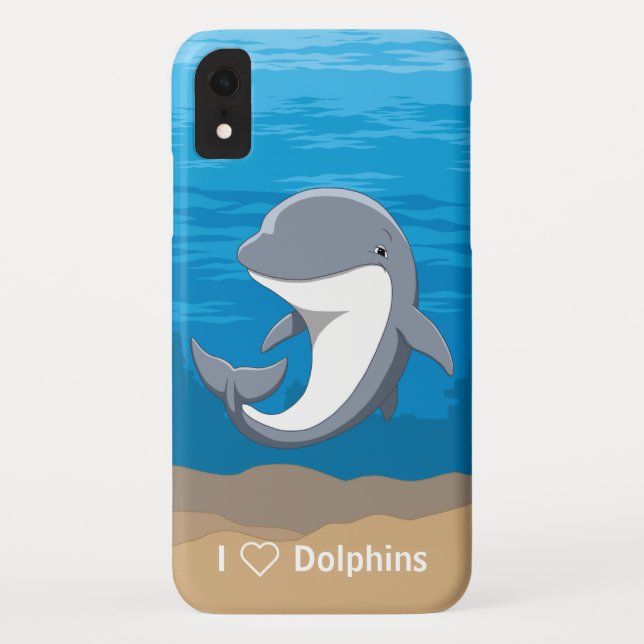 Capa Para iPhone, Case-Mate Eu amo o golfinho de Bottlenose bonito dos (Verso)