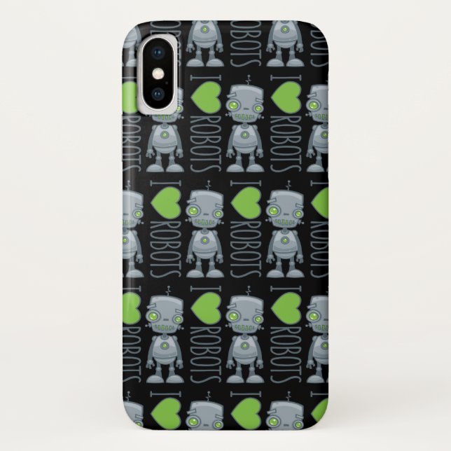 Capa Para iPhone, Case-Mate Eu amo robôs (Verso)