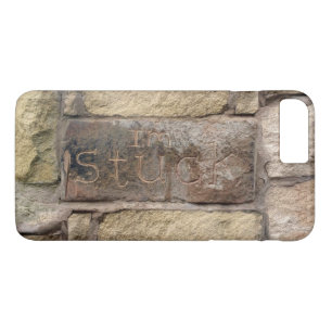 Capa iPhone 8 Plus/7 Plus "Eu sou colado" um outro tijolo na parede