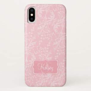 Capa Para iPhone X Exemplo conhecido cor-de-rosa modelado damasco do