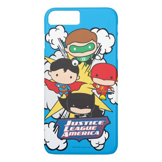 Capa Para iPhone, Case-Mate Explosão da Liga da Justiça de Chibi na América (Verso)