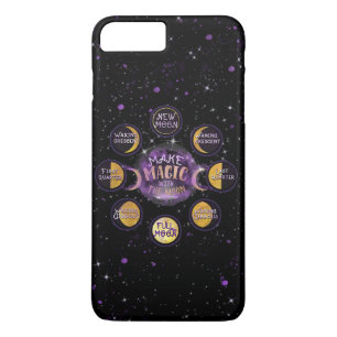 Capa iPhone 8 Plus/7 Plus Faça Magia Com Ciclos Lunares Fases da Lua