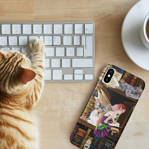 Capa Para iPhone Da Case-Mate Fadas Gatos Mágicos Biblioteca Encantada Livros