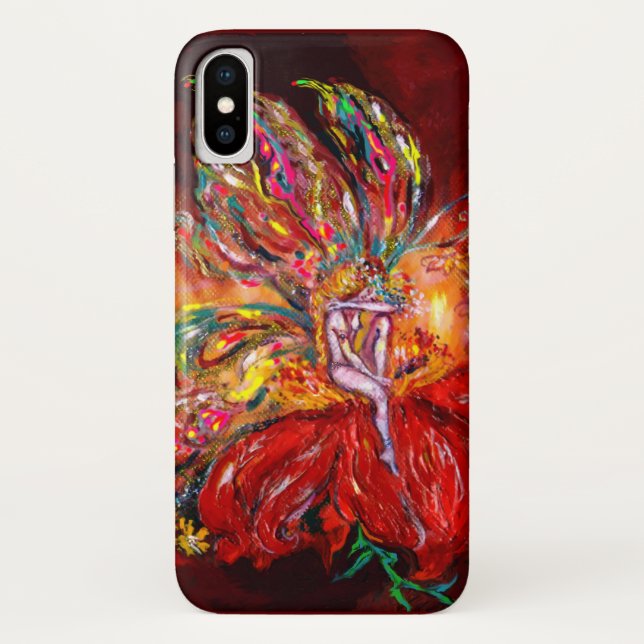 Capa Para iPhone, Case-Mate FAIRY FLOWY EM VERMELHA Fantasy (Verso)