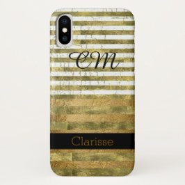 Capa Para iPhone X faixas de ouro personalizadas