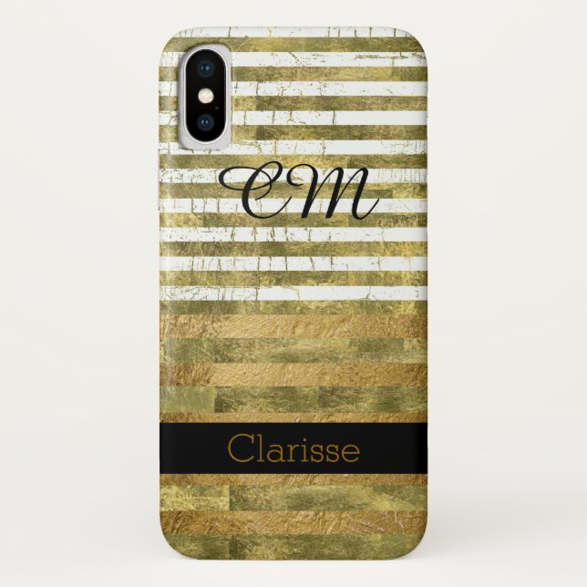 Capa Para iPhone, Case-Mate faixas de ouro personalizadas (Verso)
