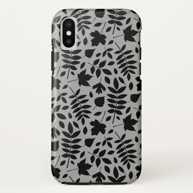 Capa Para iPhone, Case-Mate Fallen deixa preto padrão na Cinza (Verso)