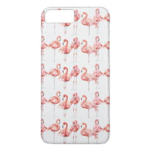 Capa iPhone 8 Plus/7 Plus Família tropical de   dos flamingos
