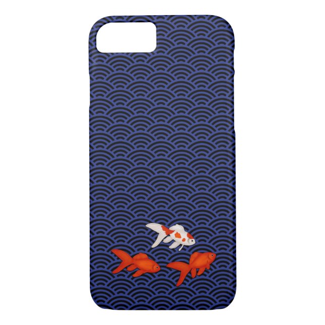 Capa Para iPhone, Case-Mate Fantail Goldfish no padrão de onda de Seigaiha Jap (Verso)