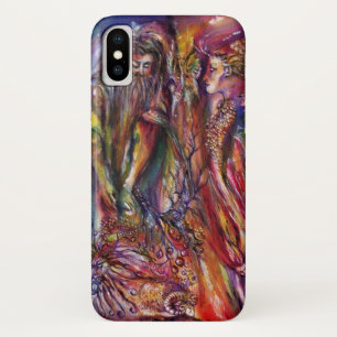 Capa Para iPhone X Fantasia roxa cor-de-rosa de VIVIEN E de MERLIN