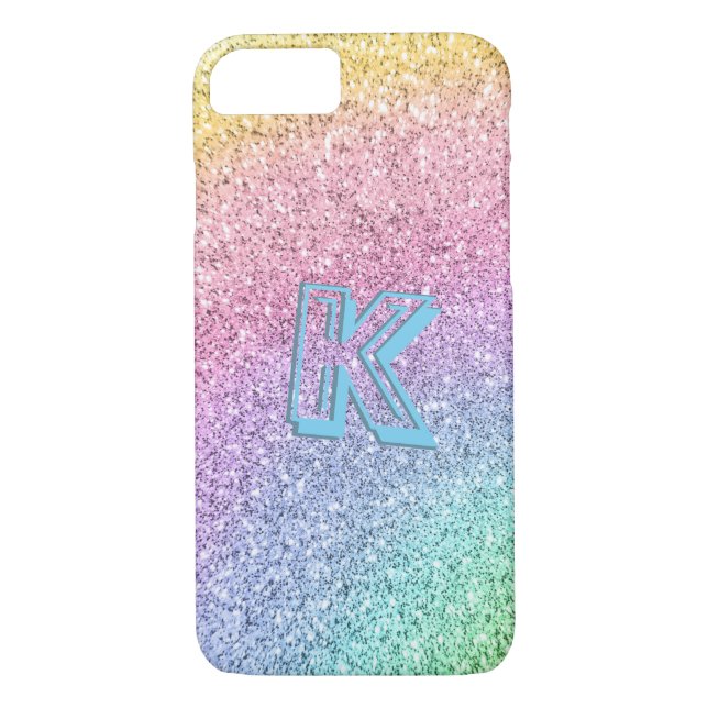 Capa Para iPhone, Case-Mate Fantástico Pastel Glitter Girly Monogramas Persona (Verso)
