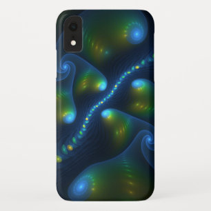 Capa Para iPhone Da Case-Mate Fantasy Luzes Abstrato Azul Verde Amarelo Fractal