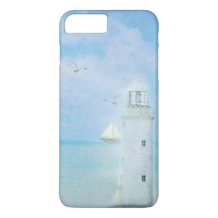 Capa iPhone 8 Plus/7 Plus farol branco com veleiro