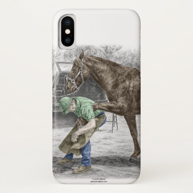 Capa Para iPhone, Case-Mate Farrier Blacksmith Shoeing Horse (Verso)