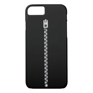 Capa iPhone 8/ 7 Faux Silver Zipper