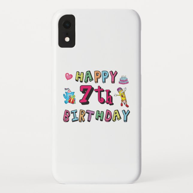 Capa Para iPhone, Case-Mate Feliz aniversário de 7. 7 anos. (Verso)