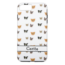 Capa iPhone 8 Plus/7 Plus Feliz Cabeça de Gato - Padrão