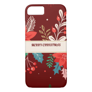 Capa iPhone 8/ 7 Feliz Natal Floral