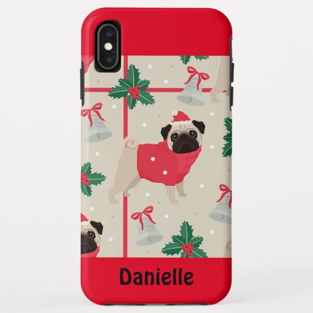 Capa Para iPhone, Case-Mate Feliz Natal Pug (Verso)
