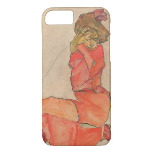 Capa Para iPhone Da Case-Mate Fêmea de ajoelhamento de Egon Schiele no vestido