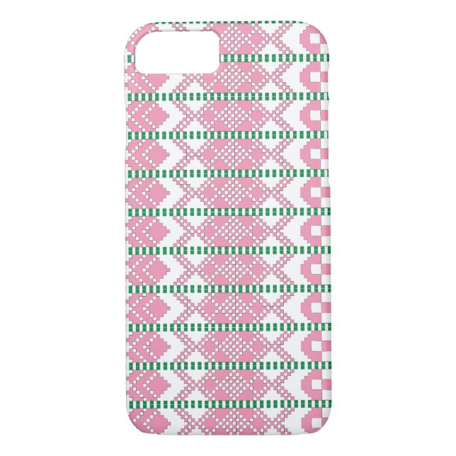 Capa Para iPhone, Case-Mate Feminine Pink e White Letônia — Arte Foliar Tribal (Verso)