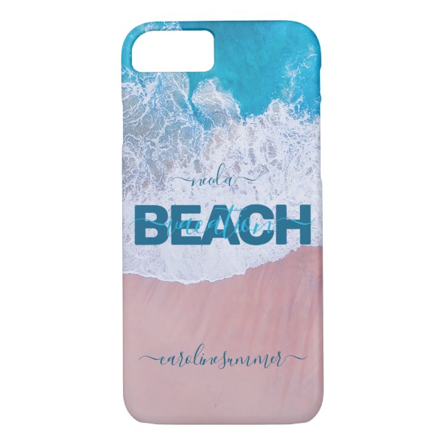 Capa Para iPhone, Case-Mate Férias Tropicais de Bermudas de Praia Rosa (Verso)