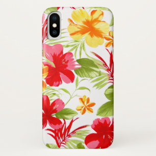 Capa Para iPhone X Festa floral do hibiscus