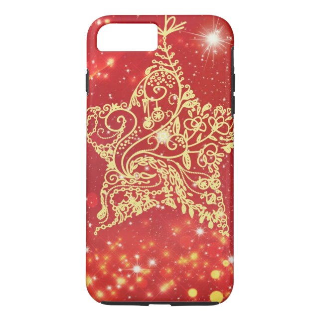 Capa Para iPhone, Case-Mate Festival das Estrelas do Red Glitter (Verso)