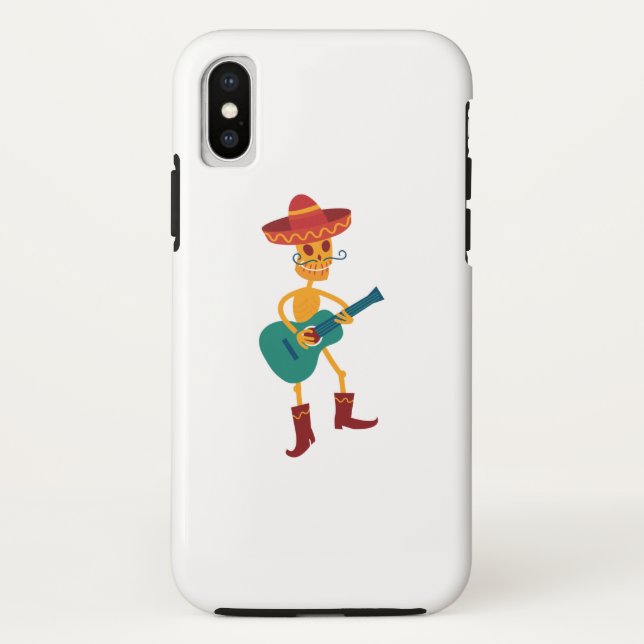 Capa Para iPhone, Case-Mate Festive Skeleton Guitar Player (Verso)