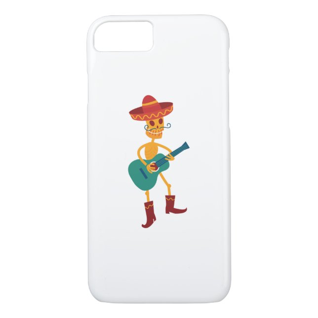 Capa Para iPhone, Case-Mate Festive Skeleton Guitar Player (Verso)