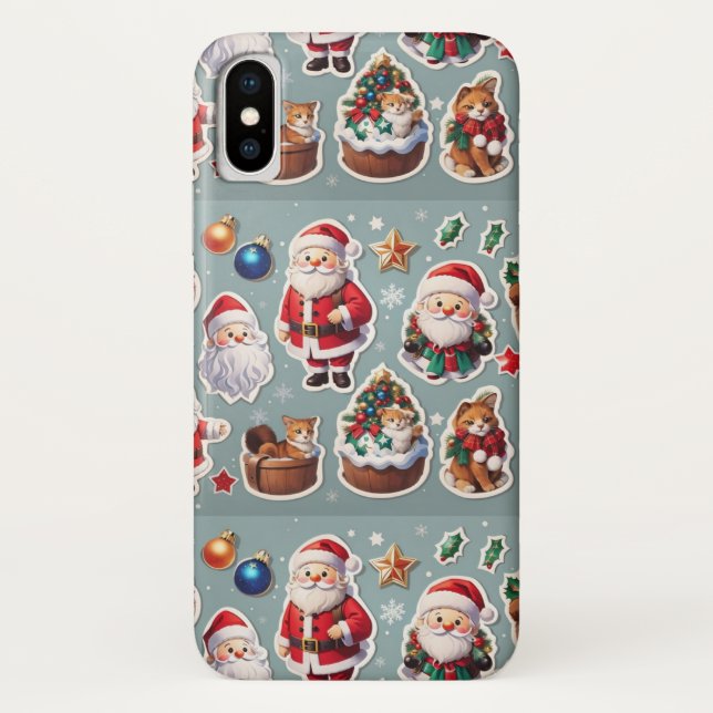 Capa Para iPhone, Case-Mate Festivo - Festa Festiva do Papai Noel de Natal (Verso)