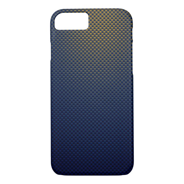 Capa Para iPhone, Case-Mate Fibra de carbono preta, azul-amarela, padronizada (Verso)