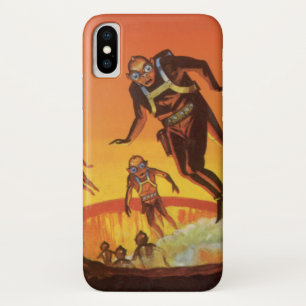 Capa Para iPhone Da Case-Mate Ficção científica retrô, alienígenas de ficção cie