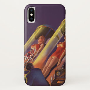Capa Para iPhone X Ficção científica retrô, cientistas de ficção cien