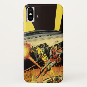 Capa Para iPhone X Ficção Científica Vintage, Alienígenas de Ficção C