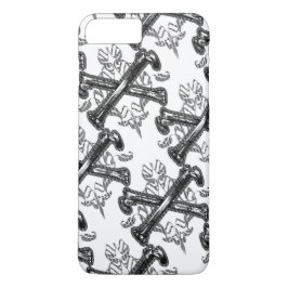 Capa iPhone 8 Plus/7 Plus Filigrana de ossos cruzados