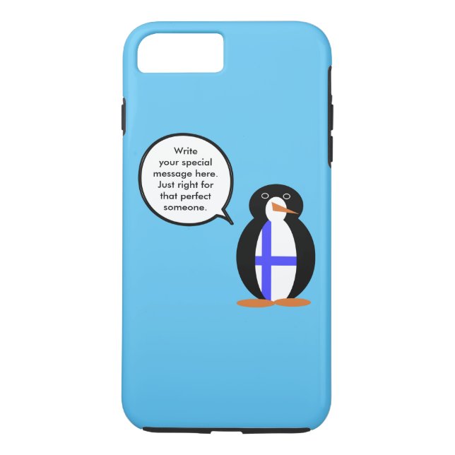 Capa Para iPhone, Case-Mate Finlândia Falando Sra. Penguin Personalizada (Verso)