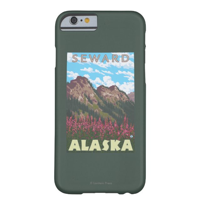 Capa Para iPhone, Case-Mate Fireweed & montanhas - Seward, Alaska (Verso)