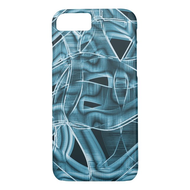 Capa Para iPhone, Case-Mate Fitas curvas, néon azul com alivio e sobreposição (Verso)