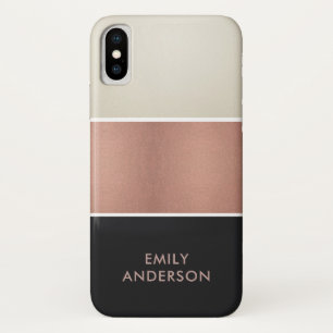 CAPA PARA iPhone DA Case-Mate FITAS ROSA NEGRO DE COBRE DE PINCO NEGRO DOURADO