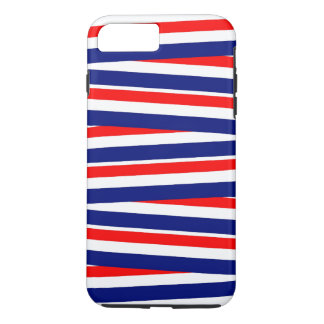Capa iPhone 8 Plus/7 Plus Fitas Vermelhas, Brancas e Azuis