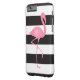 Capa Para iPhone, Case-Mate Flamingo cor-de-rosa Monogrammed + Preto + Listras (Verso Esquerda)