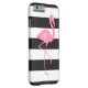 Capa Para iPhone, Case-Mate Flamingo cor-de-rosa Monogrammed + Preto + Listras (Verso/Direita)