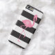 Capa Para iPhone, Case-Mate Flamingo cor-de-rosa Monogrammed + Preto + Listras (In Loco)