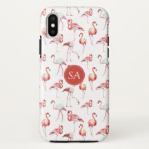 Flamingo Tropical, Rosa, Monograma,