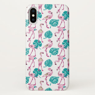 Capa Para iPhone X Flamingos cor-de-rosa