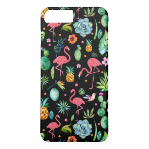 Capa Para iPhone Da Case-Mate Flamingos cor-de-rosa e flores tropicais e suculen